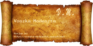Voszka Modeszta névjegykártya